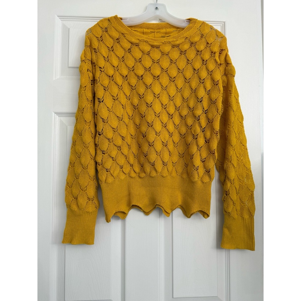 Yellow Sweater with Textured Knit